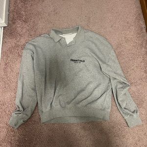 PRE OWNED 🩶 FEAR OF GOD ESSENTIALS POLO SWEATER